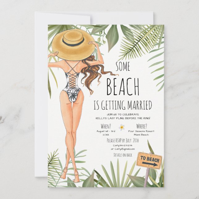 Bachelorette Party Beach Weekend Itinerary Invitation (Front)