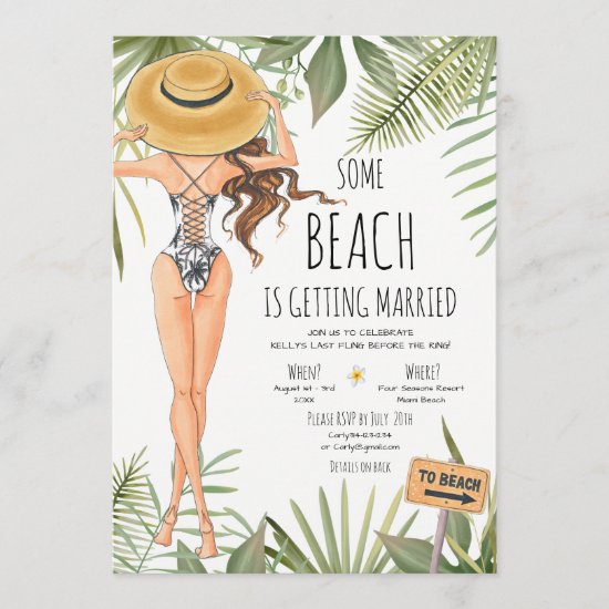 Bachelorette Party Beach Weekend Itinerary Invitation