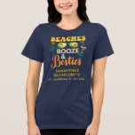 Bachelorette Party Beaches Booze Besties Matching Tri-Blend Shirt<br><div class="desc">Cute and fun Beaches,  Booze & Besties Bachelorette Party gag womens t-shirt with modern,  minimalist typography in a cool trendy style. Can easily be personalized with the name of the bride to be,  occasion,  venue and date! Matching,  and coordinating accessories for team bride available in the store.</div>