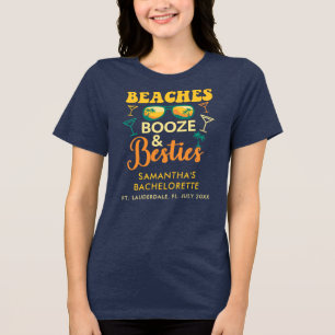 Bachelorette Party Beaches Booze Besties Matching Tri-Blend Shirt