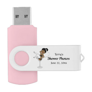 Bachelorette Party Black Bride Photo Files Flash Drive