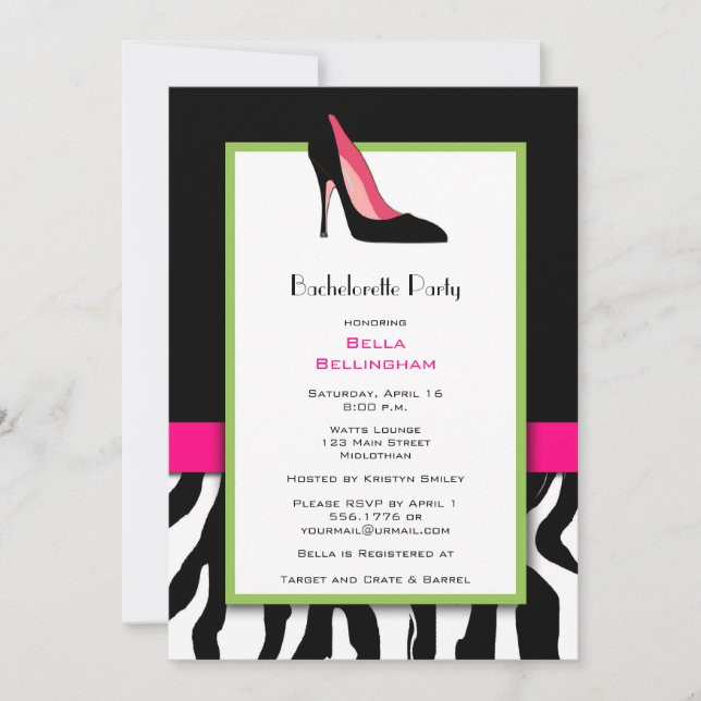 Bachelorette Party Black Heels Invitation (Front)