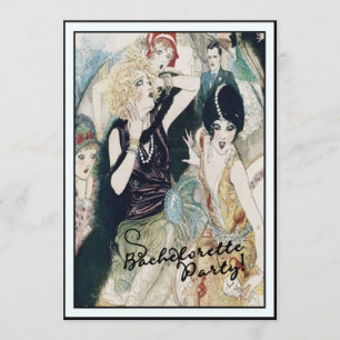 Bachelorette Party Bridal Mayhem Vintage Art Deco Invitation