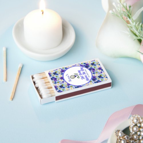 Bachelorette Party Bridal Shower Blue and White Matchboxes