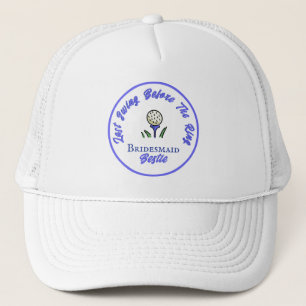 Bachelorette Party, Bridal Shower Blue and White Trucker Hat
