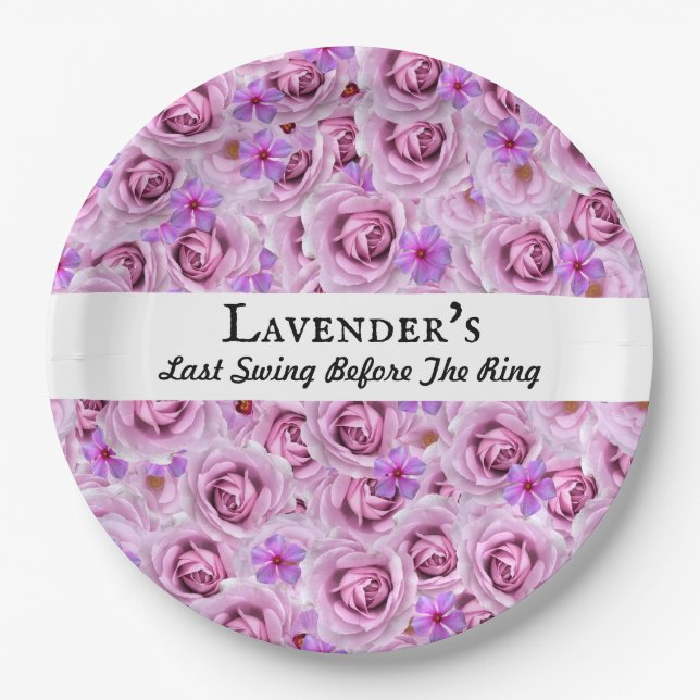 Bachelorette Party, Bridal Shower Golf Lavender  Paper Plates (Front)