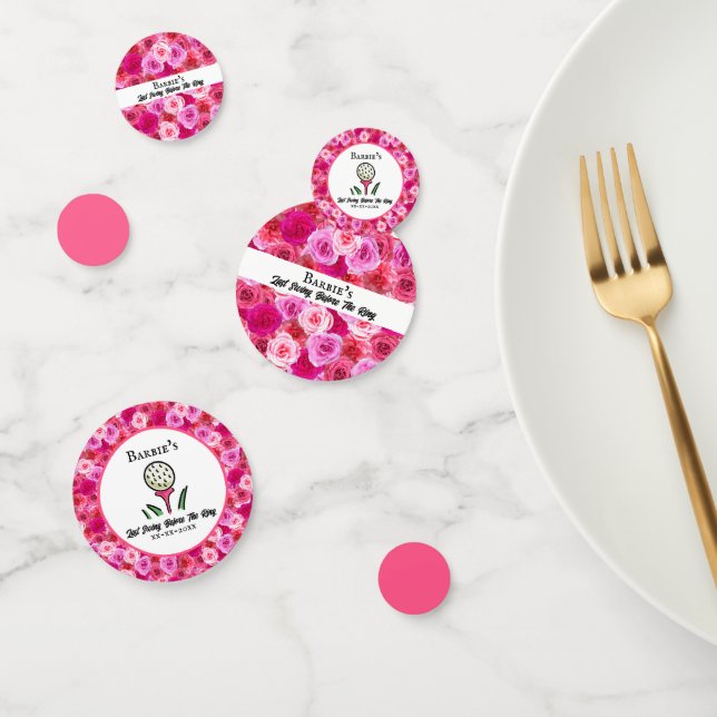 Bachelorette Party Bridal Shower Golf Pink Floral Confetti (Group)