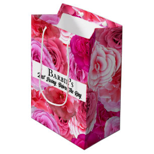 Bachelorette Party Bridal Shower Pink Personalized Medium Gift Bag