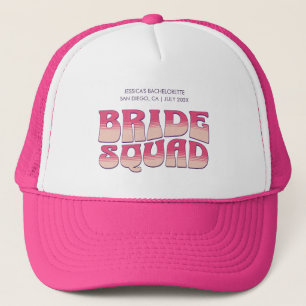 Bachelorette Party Bride Squad Bridesmaid Hot Pink Trucker Hat