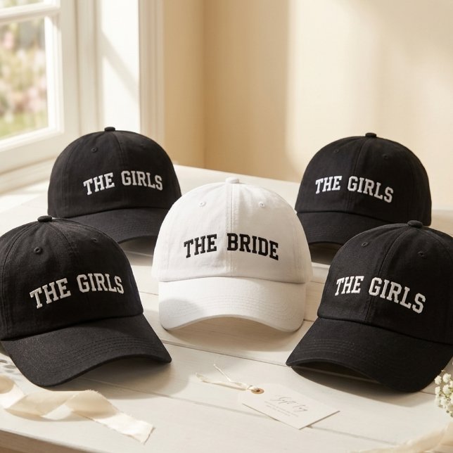 Bachelorette Party | Bride Squad Custom Script Embroidered Baseball Cap (Bride Tribe Baseball Cap, Bridal Shower Present, Maid of Honor Gift, Trendy Bachelorette Party Gift)