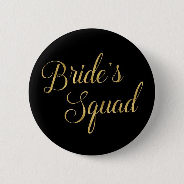 Bachelorette Party Bride's Squad Pinback Button (Front)