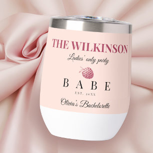Bachelorette Party Bridesmaid Blush Pink Thermal Wine Tumbler