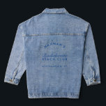 Bachelorette Party Bridesmaid Bridal Wedding Denim Jacket<br><div class="desc">This denim jacket is not just a piece of clothing; it's a personalized keepsake that adds a touch of edgy charm to your bridal party. Featuring customizable elements, you can personalize it with the bridesmaid's name or a special message, making it a unique and cherished part of your wedding celebration....</div>