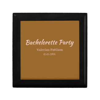 BACHELORETTE PARTY BROWN PINK NAME BRIDESMAID MAID GIFT BOX