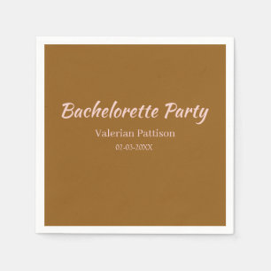 BACHELORETTE PARTY BROWN PINK NAME BRIDESMAID MAID NAPKINS