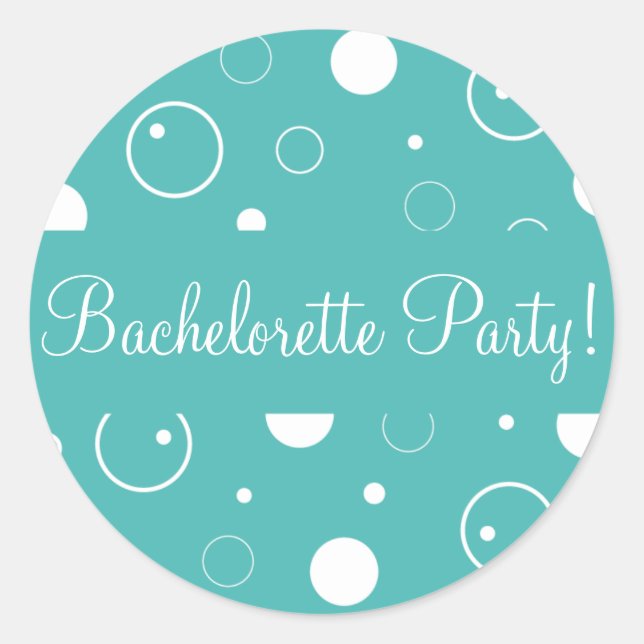 Bachelorette Party Bubbles Envelope Sticker Seal (Front)
