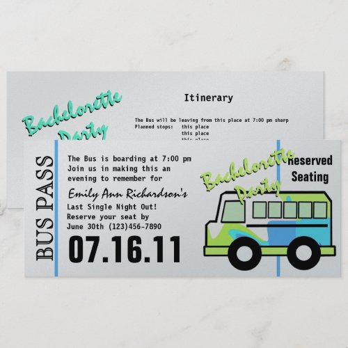 Bachelorette Party Bus Pass Announcement
