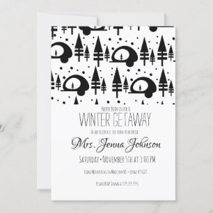 Bachelorette Party Camper Mountain Winter Invitation