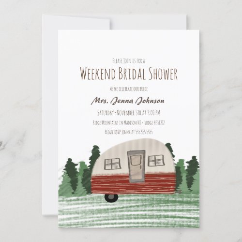 Bachelorette Party Camper Mountains Weekend Invitation