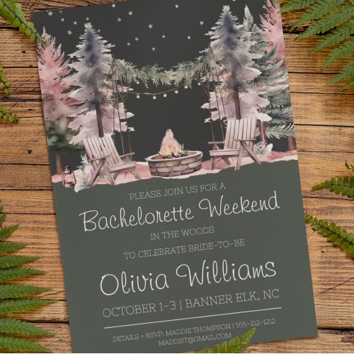 Bachelorette Party Camping Weekend Invitation