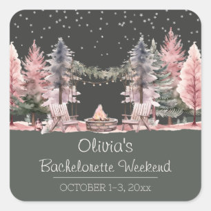 Bachelorette Party Camping Weekend Square Sticker