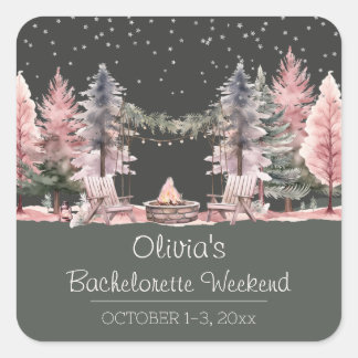 Bachelorette Party Camping Weekend  Square Sticker