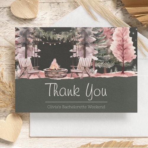 Bachelorette Party Camping Weekend  Thank You Card