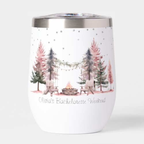 Bachelorette Party Camping Weekend  Thermal Wine Tumbler