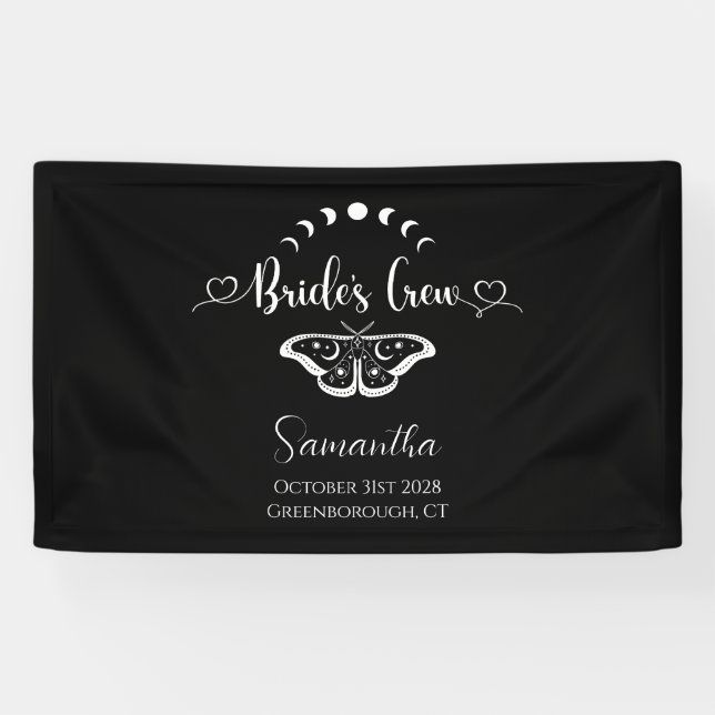 Bachelorette party celestial gothic personalized banner (Horizontal)