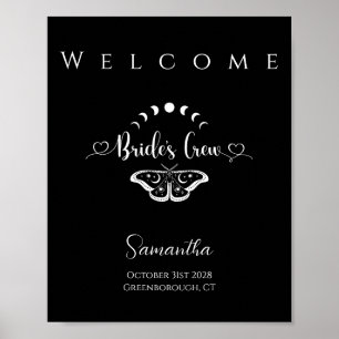 Bachelorette party celestial gothic Welcome Poster