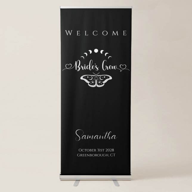 Bachelorette Party Celestial gothic Welcome Retractable Banner (Front)