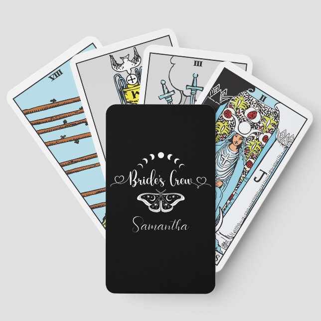 Bachelorette party celestial personalized tarot cards (Back)