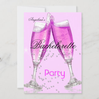 Bachelorette Party Champagne pink Invitation