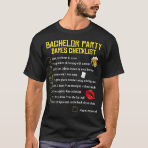 Bachelorette Party Checklist Funny Bride And Groom T-Shirt