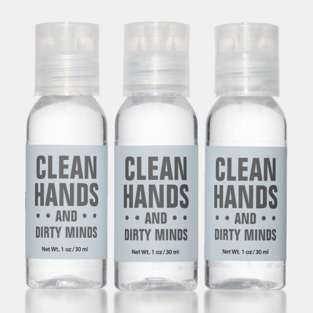 Bachelorette party clean hands dirty minds blue hand sanitizer (Set)