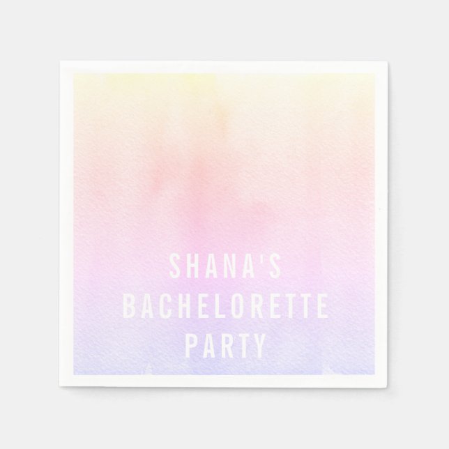 Bachelorette Party Cocktail Napkins Watercolor (Front)