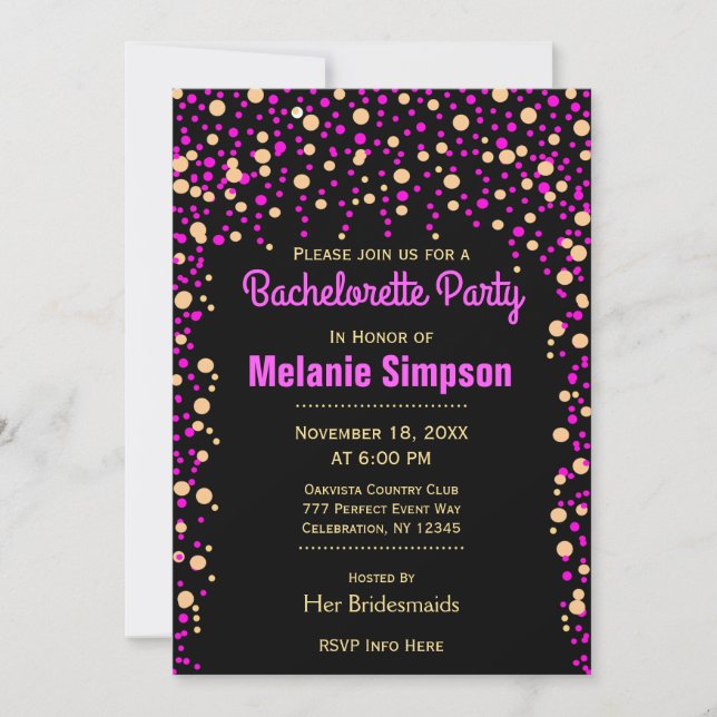 Bachelorette Party | Confetti Invitation (Front)