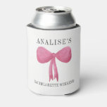 Bachelorette Party Coozie Cooler Pink Pastel Bow at Zazzle