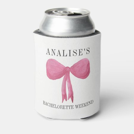Bachelorette Party Coozie Cooler Pink Pastel Bow