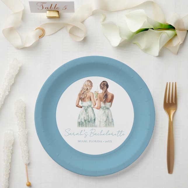 Bachelorette Party Cruise Personalized Paper Plates (Wedding)