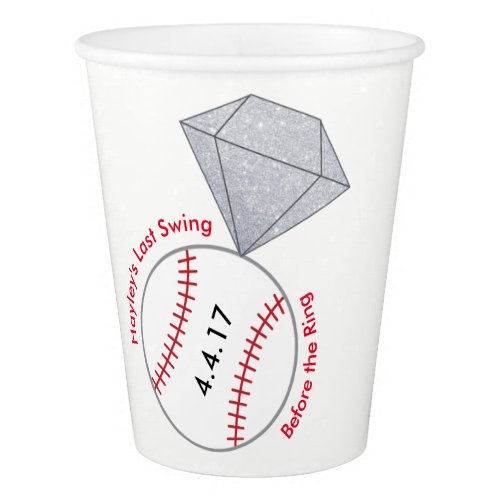 Bachelorette Party Cups_ Baseball Theme Paper Cup