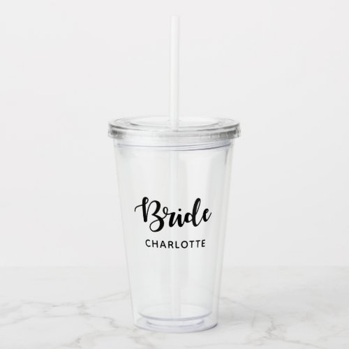 Bachelorette Party Custom Bride Name Acrylic Tumbler