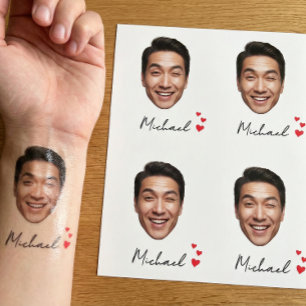 Bachelorette Party Custom Face Name Temporary Tattoos