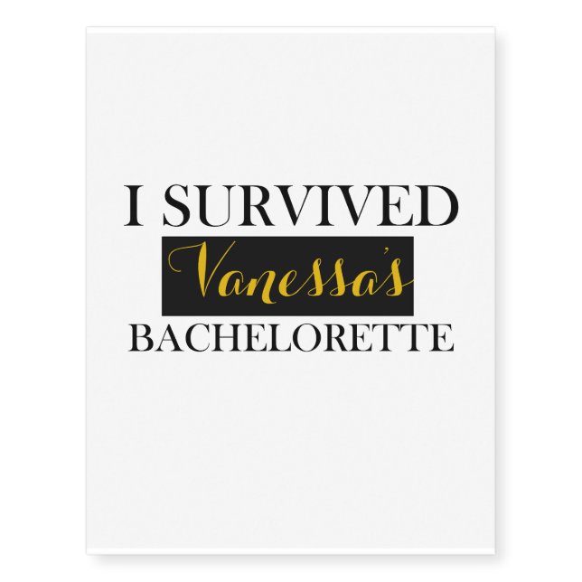 Bachelorette Party Custom Temporary Tattoo (Front)