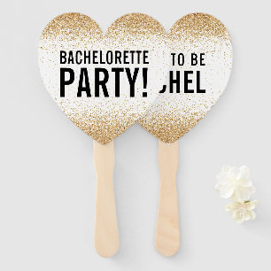 BACHELORETTE PARTY DECOR modern minimal glitter Hand Fan