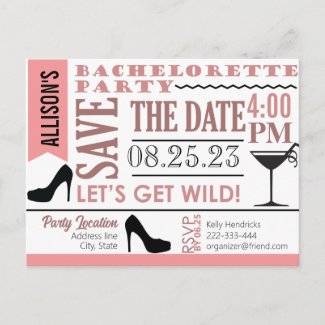 Bachelorette party design Invitation Postcard