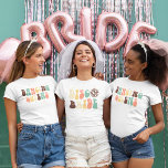 Bachelorette Party Disco Bride Name Custom T-Shirt<br><div class="desc">Bachelorette Disco matching tees for your party you can easily customize for your weekend of fun with the girls before the vow. Perfect for other special events and birthdays</div>