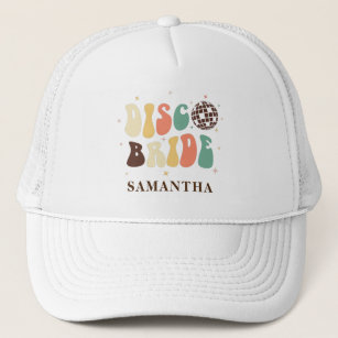 Bachelorette Party Disco Bride Name Custom Trucker Hat