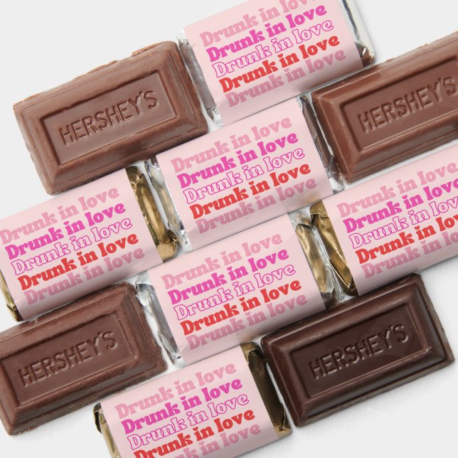 Bachelorette Party Drunk in Love Pink Retro Hershey's Miniatures (Assorted)