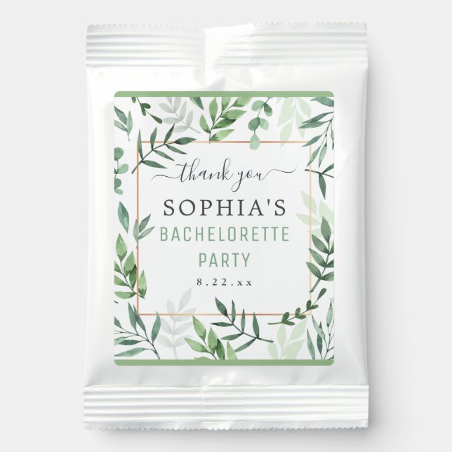Bachelorette Party Elegant Watercolor Wedding Margarita Drink Mix (Front)